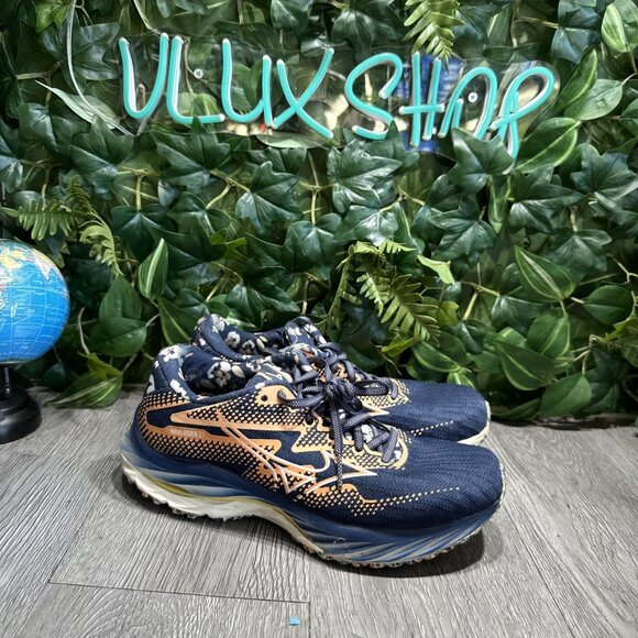 Mizuno Women's Wave Rider 27 Roxy Running Shoe Naval Academy/White Size 8.5 - Picture 1 of 10